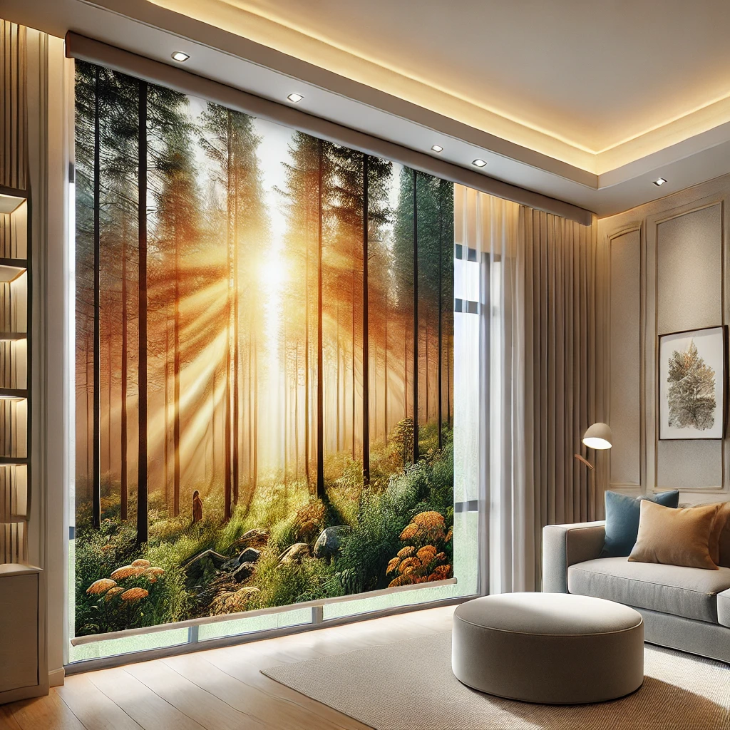 in hình ảnh bất kỳ lên rèm cuốn